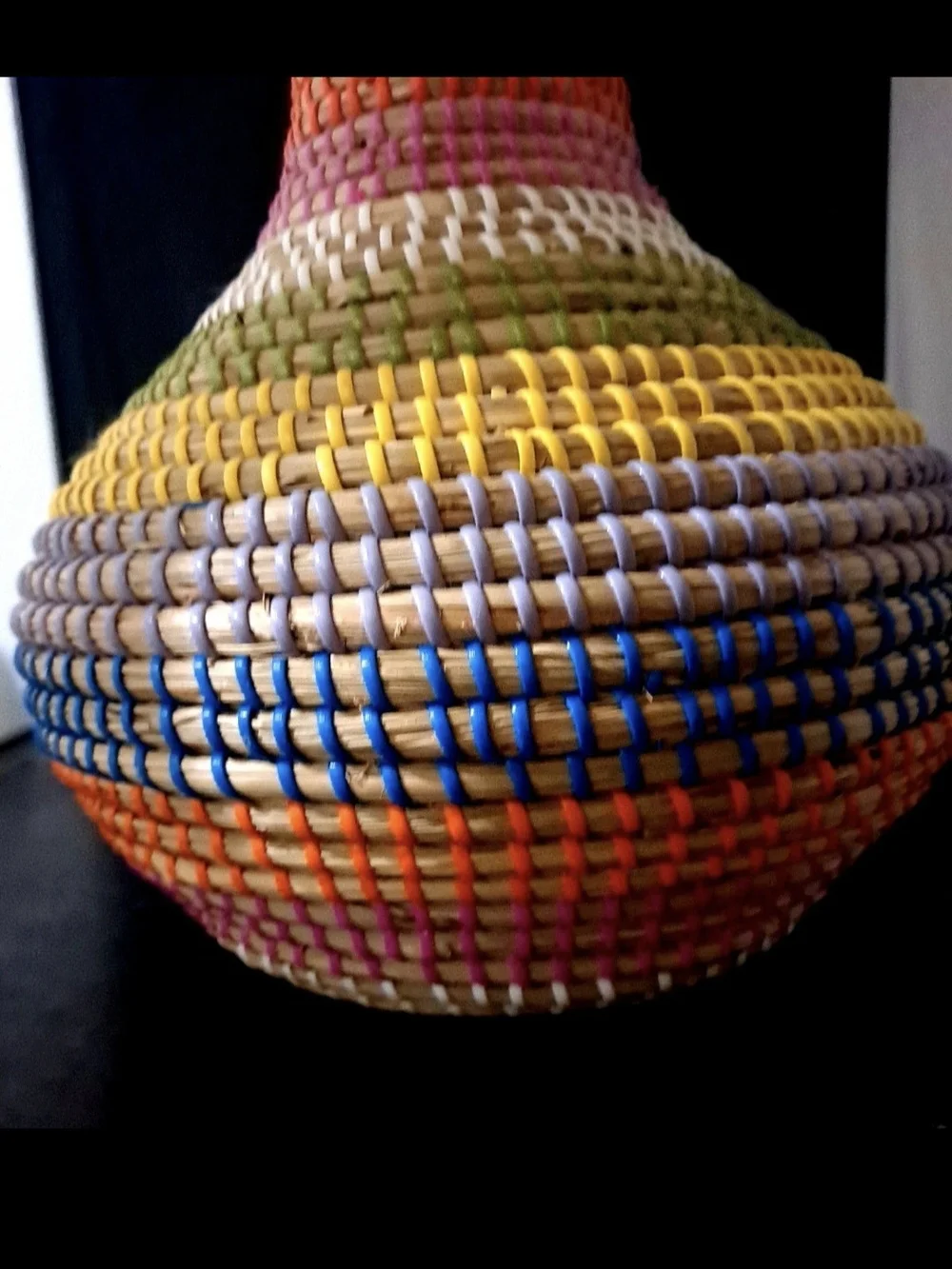Rattan Multicolor Decorative Basket/ Vase.